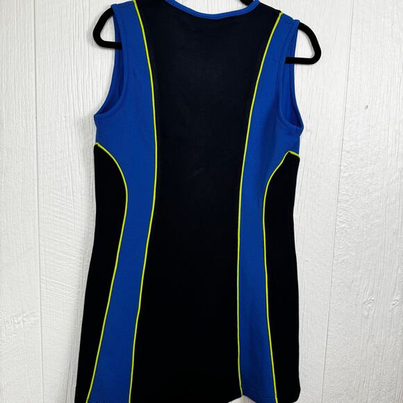 Sergio Tacchini Sleeveless Color Block Dress Size Medium Blue Black Tennis Golf - Picture 2 of 10